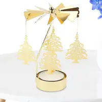 Metal Rotating Candle Holder Christmas Angel Rotating Candle Holder Dinner Party Wedding Party Candle Holder Decoration Gifts 5