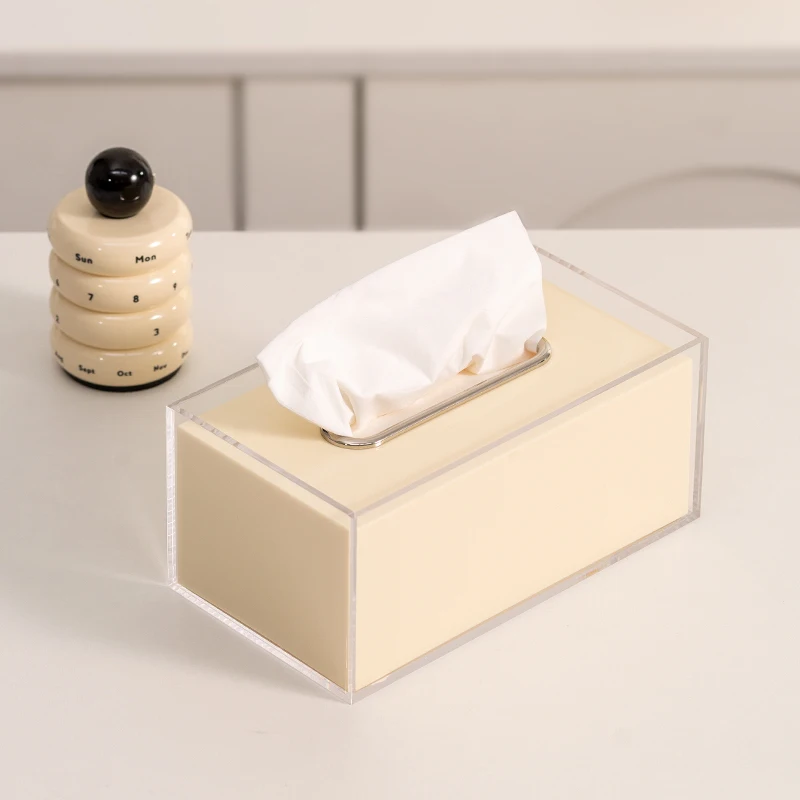 【EpeiusHome】 Acrylic Tissue Box Household Coffee Table Tissue Box Light Luxury Nordic Simple Storage Box 2