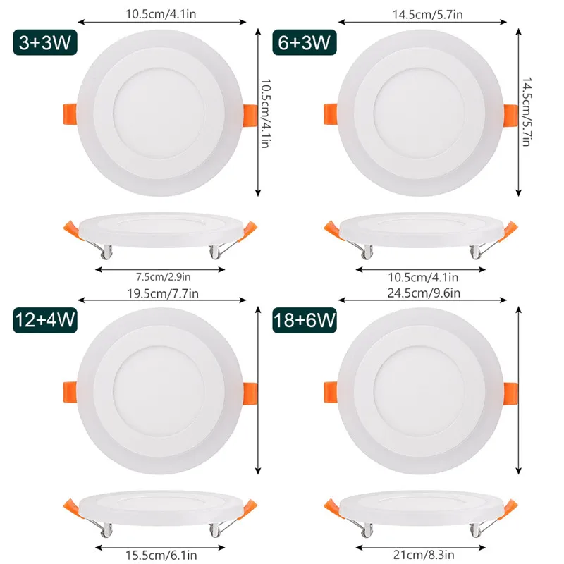 RGB LED Ceiling Light Recessed LED Panel Downlight 110V 220V Color Changeable Remote Control Indoor Ceiling Lighting