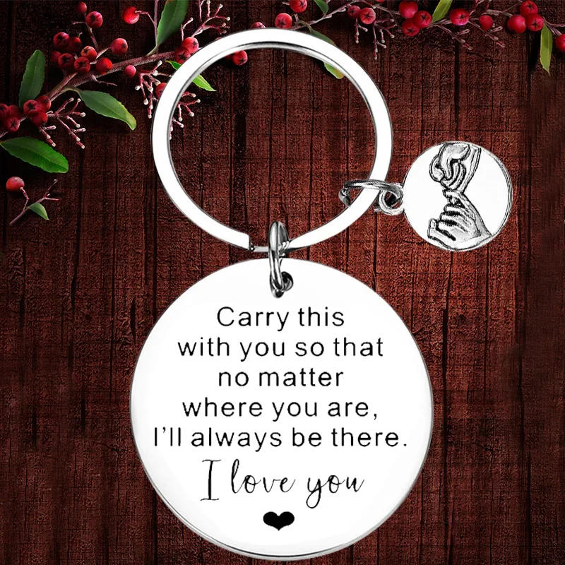 

Charm Long Distance Relationship Gift Keychain Pendant I Will Always Be There Key Chain Boyfriend Girlfriend Husband Couple Gift