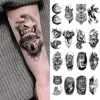 10pcs Waterproof Temporary Tattoo Sticker Dark Wolf Lion Tiger Eagle Snake Deer Skeleton Scorpion Body Art Arm Tattoo Women Men 1