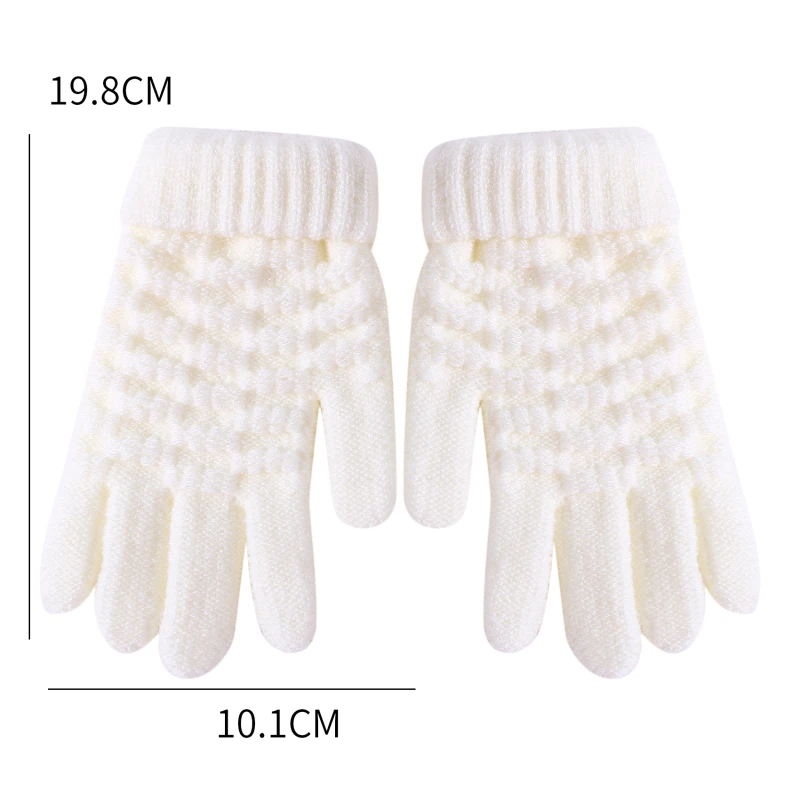 Winter Knitted Kids Gloves Thickened Anti-slip Warm Full Finger Gloves Thermal Anti-Cold Touchscreen Outdoor Sport Gloves