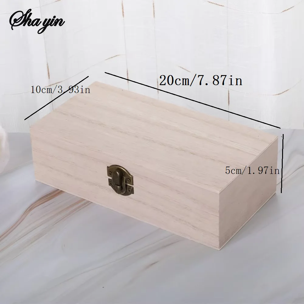 Wooden Gift Box Rectangular Wooden Box - Colored Storage Box Wooden Gift Packaging Box Organizer Box 4