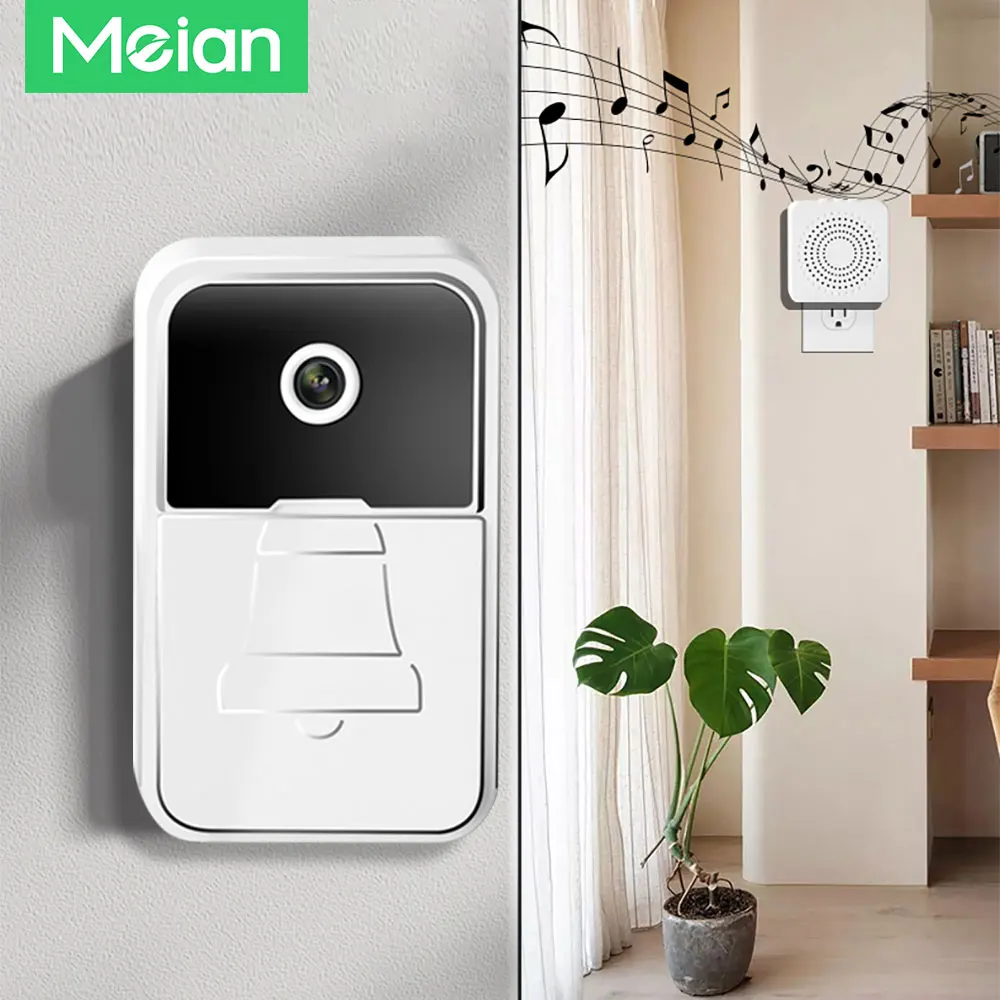 

Meian Wireless Doorbell Wifi Welcome Doorbell Visual HD Voice Change Door Bell Smart Night Vision Video Intercom Home Security