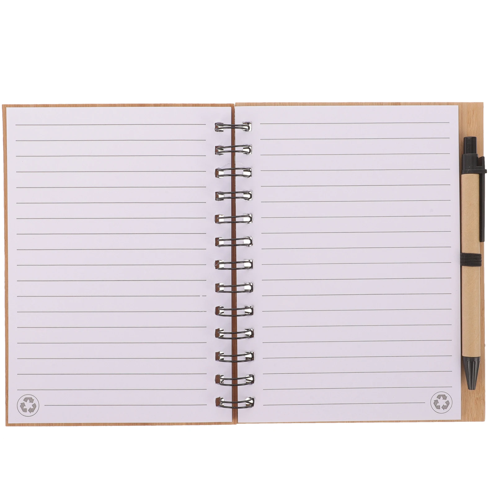 Wood Grain Notepad Spiral Writing Notebook Diary Monthly Planner Book With Pen Office School Stationery Supplies 3