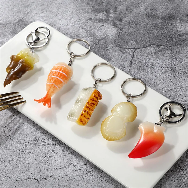 アクセサリー SUSHI Portachiavi sushi giapponese simulato Creativo mais riccio di mare