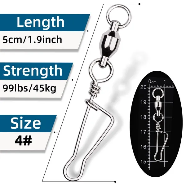 20 teile/beutel Rolling Barrel Angeln Wirbel T Form Schöne Snap Köder Stecker Angelgerät Salzwasser Emerillon Peche Pesca – Detail 11