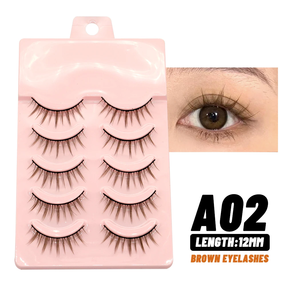 Groinneya 5pairs Eyelashes Cosplay Natural Lashes 3d Faux Mink Eyelash Wispy Fluffy Soft Extension Hand Made Fake Lash Makeup -Outlet Maid Outfit Store S8da02aba048a43e1b1b570c286c04a246.jpg