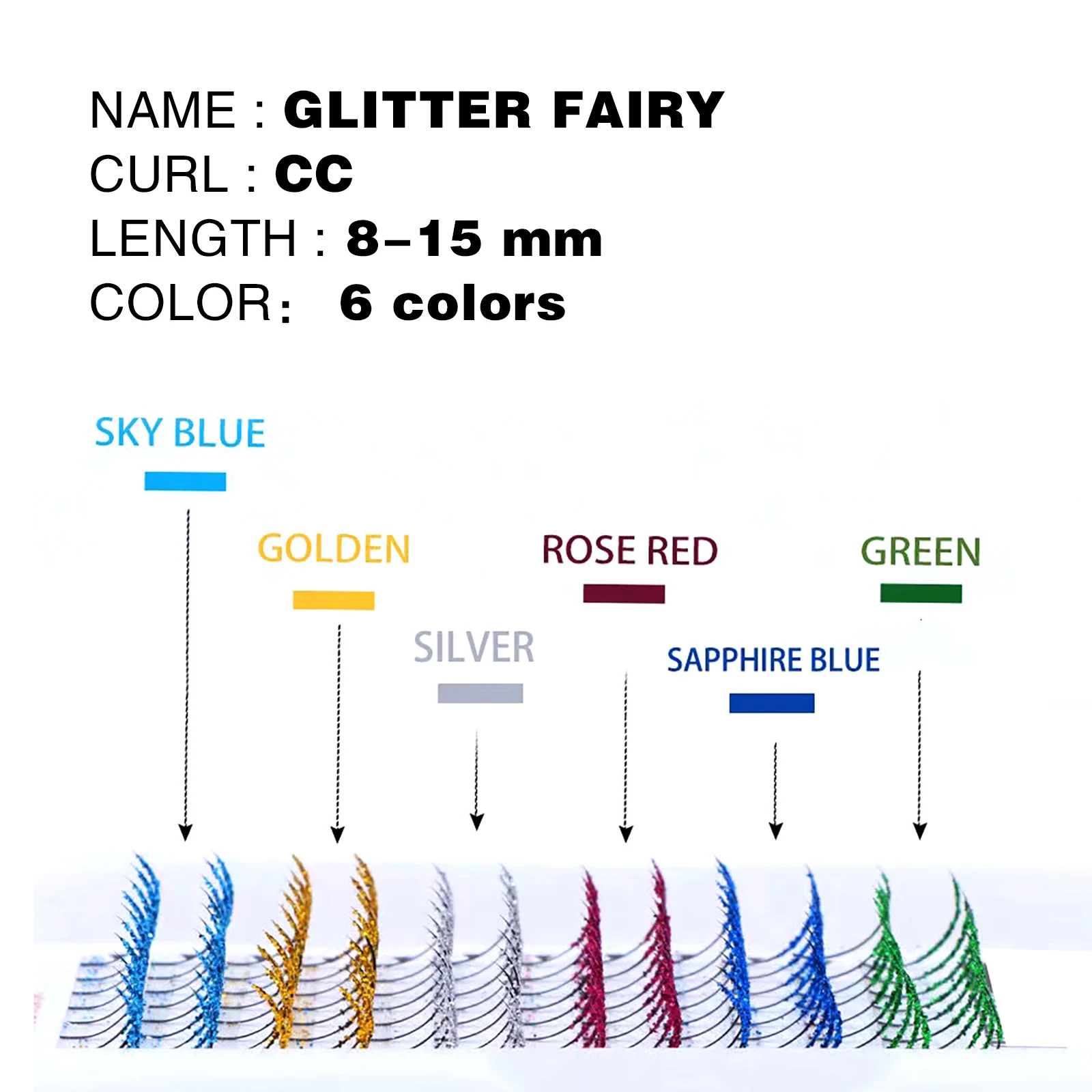 Honey Eyelash Bride's Eyelashes Stage Wedding Eyelashes Colored Glitter Eyelash Extensions Silver Eyelashes Shiny False Lashes