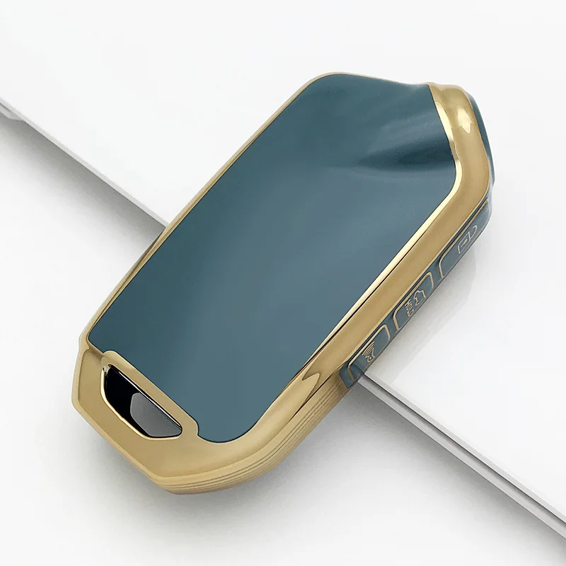 Premium 4-Button TPU Car Smart Key Case Cover with Keychain Protector