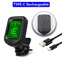 Rechargeable Universal Clip-On Electronic Instrument Tuner (WHITE)