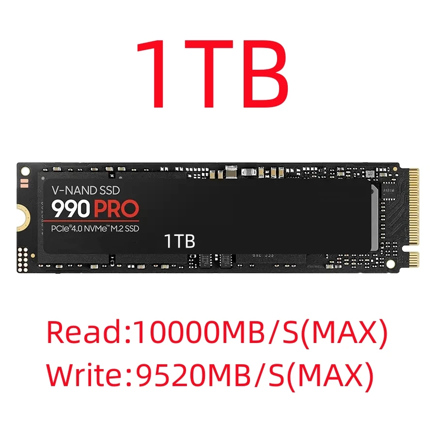  귣 990PRO SSD M2 2280 PCIe 4.0 NVME б 10000 MB/S ָ Ʈ ϵ ũ,  ܼ, Ʈ, PC, PS5 , 1TB, 2TB, 4TB