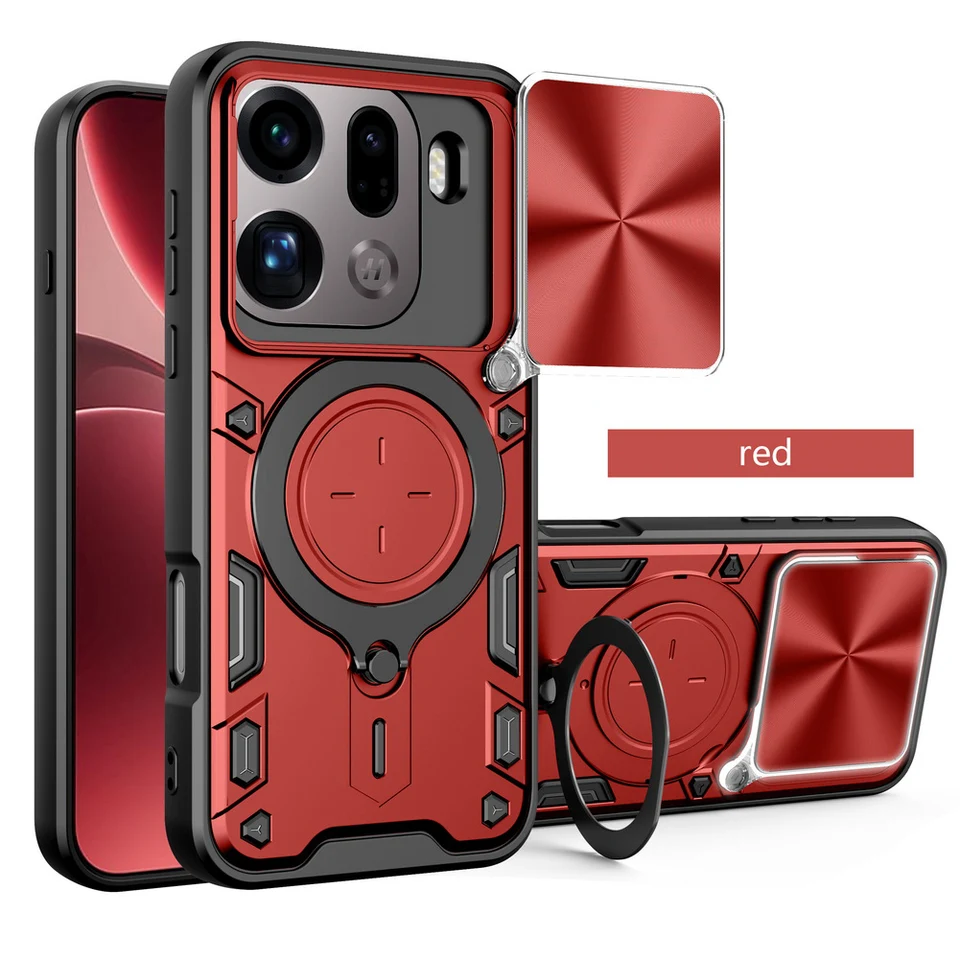 Metal Ring Holder Magnet Car Mount Case For OPPO Find X9 Find X9 Oppo A5x A5 Pro F29 Pro Armor Rotating Cover_voghion.com