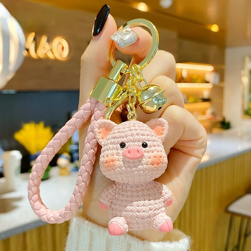 Fashion Cute Bear Doll Resin Key Chain Delicate Braided Rope Keychain  Couple Bag Car Pendant Car Key Ring Christmas Gift - AliExpress