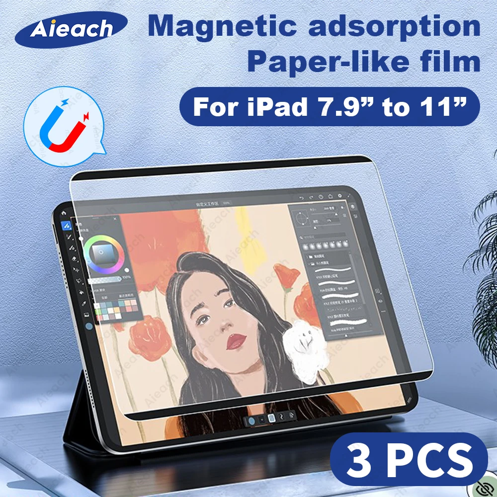 For iPad 10th Magnetic Paper Feel Film For iPad Pro 12.9 11 Air 9.7 10.5  10.9 iPad 10.2 7th 8th 9th mini 4 5 6 Screen Protector - AliExpress