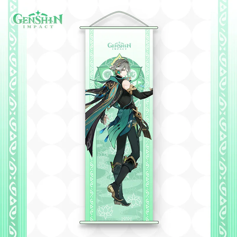Anime Ornament Game Impact Anime Cosplay Wall Scrolls Kazuha Baal Ayaka Tighnari Alhaitham Itto Nilou Shenhe Wanderer Fans Collections Props wall hanging poster