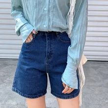 

Stylish Chic High Waist Pockets Straight Jeans Shorts Women 2022 Summer Casual Female White Denim Shorts