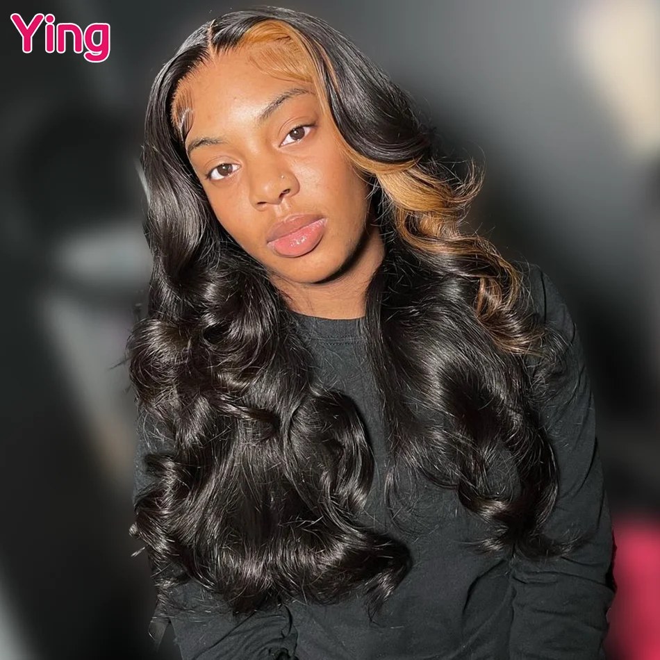 

Ying #27 Honey Blonde Mixed180% Body Wave 13x6 Transparent Lace Front Wig 13x4 Lace Front Wig Glueless PrePlucked With Baby Hair