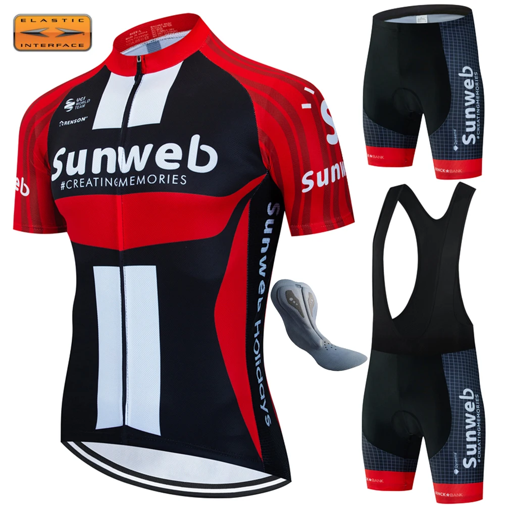 Sunweb 7 Hour Ride Pad Maillot Cycling Man Mtb Clothing Man Men's Cycling Gel Shorts Cyling Jersey Men Summer Mountain Bike Set