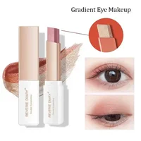 Professional 2 In 1 Double Color Gradient Velvet Eye Shadow Stick Lazy Makeup Waterproof Lasting Shimmer Metallic Eyeshadow 6