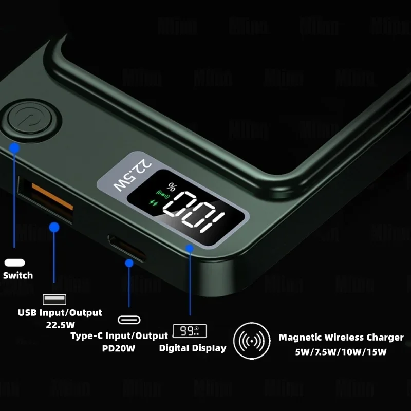 22.5W Magnetic Power Bank Wireless Fast Charging Portable Charger External Auxiliary Spare Battery for IPhone Magsafe Powerbank 3