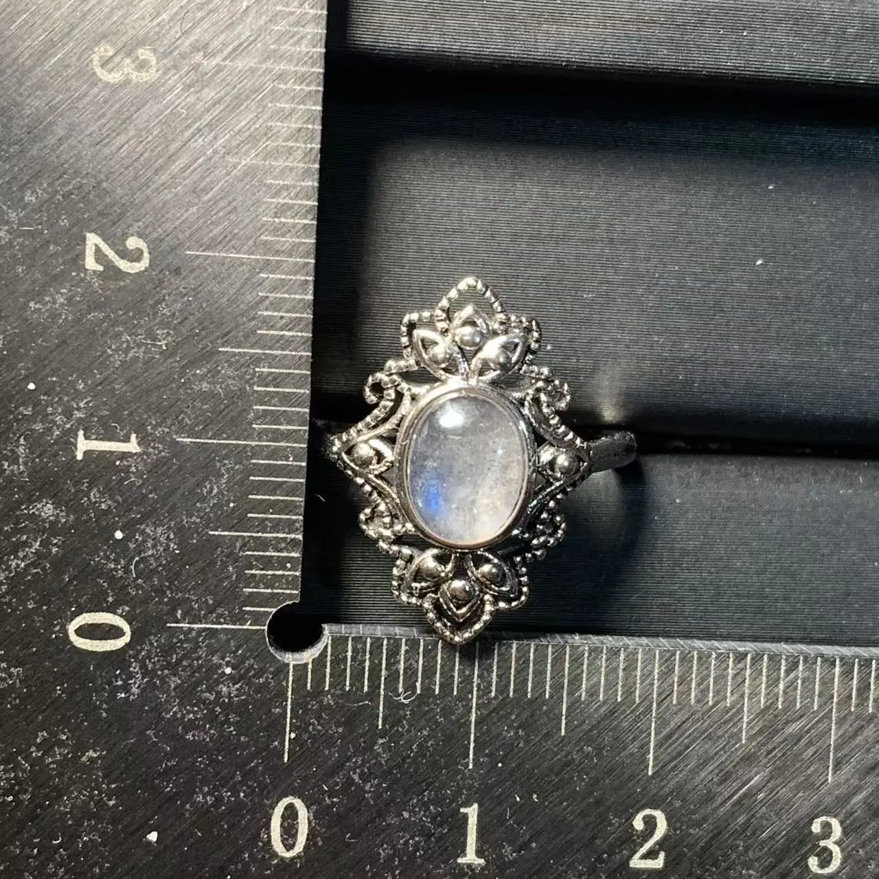 MM Natural Moonstone Ring Adjustable Female  Ring Jewelry for Women Gift Wholesale High Quality Vintage Fine