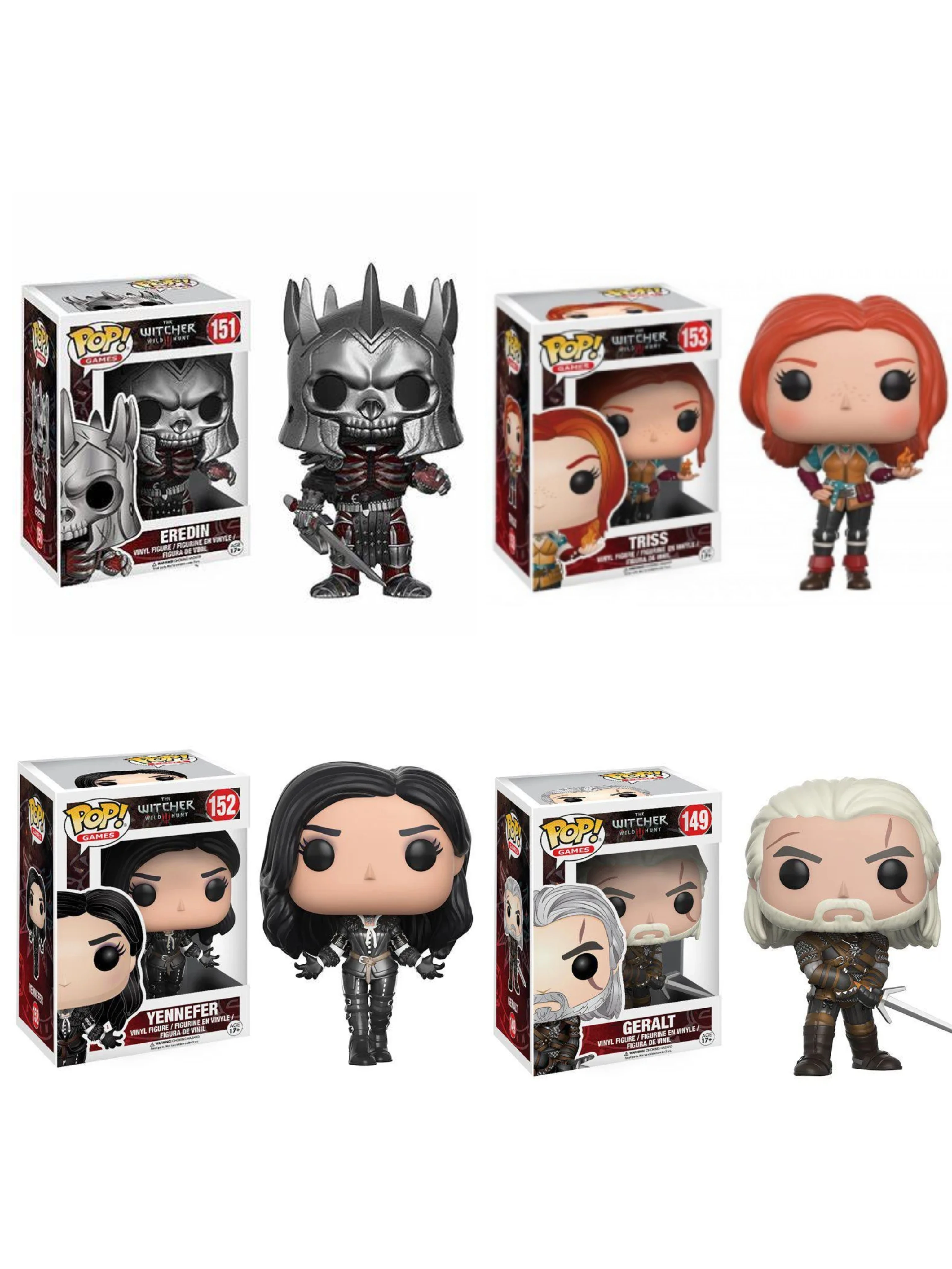 thumbnail image 1 of FUNKO GAMES The Witchers Wild Hunt EREDIN 151# TRISS 153# YENNEFER 152# Figura de acción de vinilo Colección CIRI & GERALT Modelo de juguetes, 1 of 5