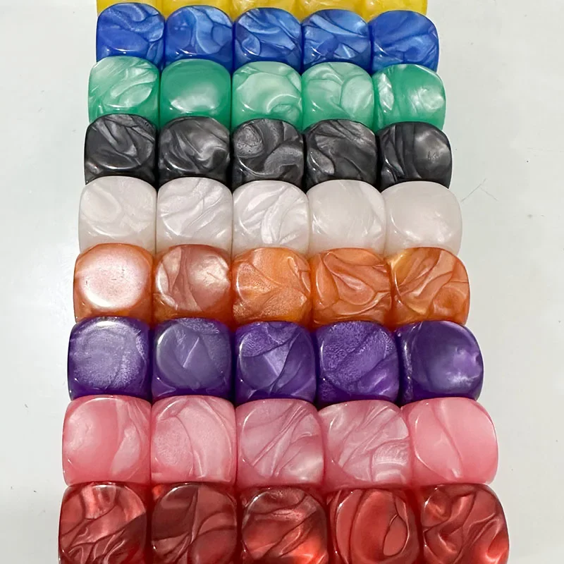 10pcs/set Pearl Pattern Round Dice Blank Dice DIY Game Accessories