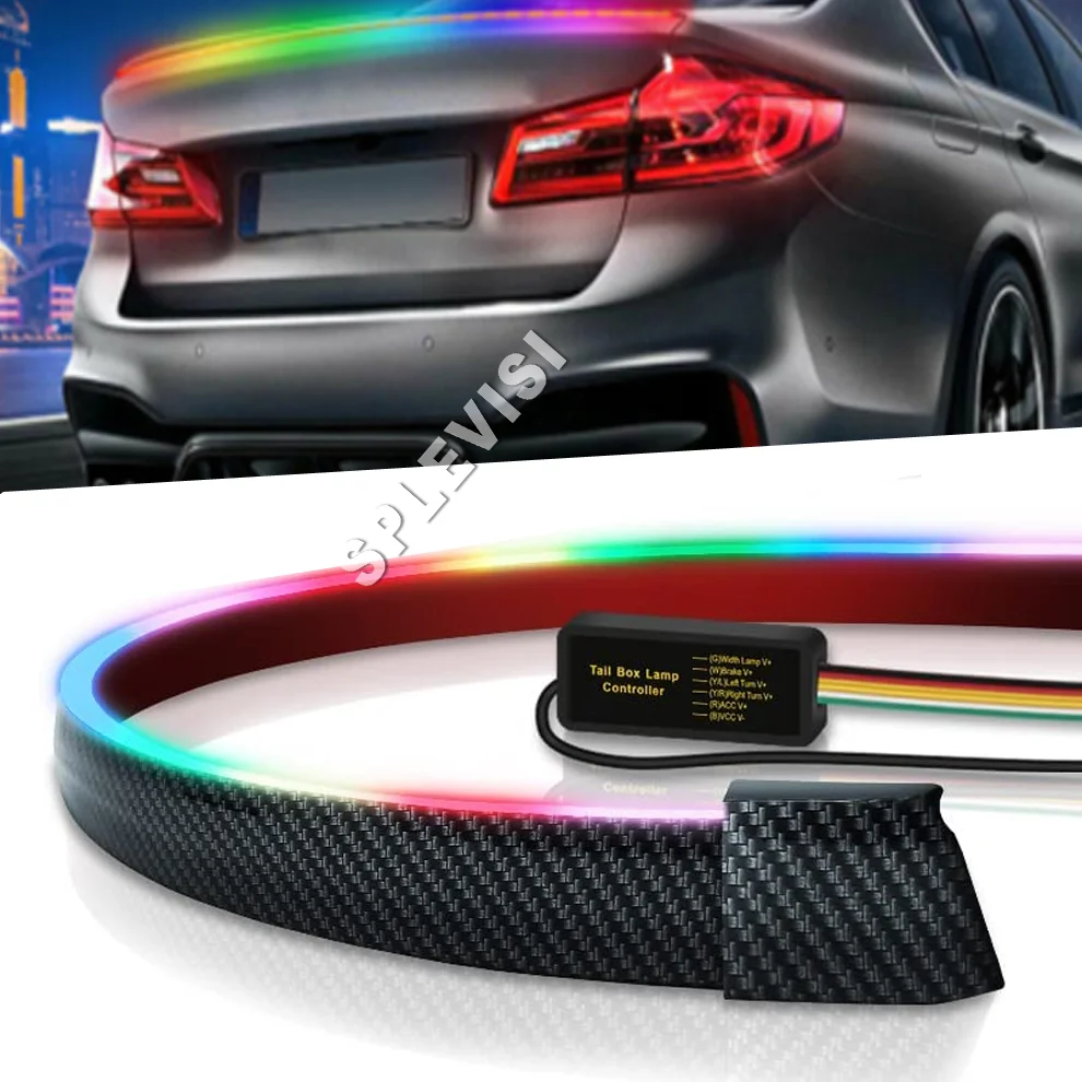 RGB LED Spoiler Rear Spoiler Lip Kit for Car Trunk Brake Trunk Spoiler, Universal for Roof, Wing _ - AliExpress Mobile