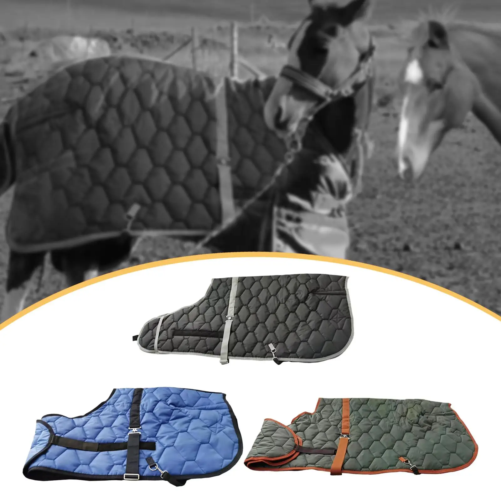 Horse Blanket Horse Clothing Tear Resistant Waterproof Horse Care Sheet Turnout Sheet Clothes for Transport Farm Pasture Stable