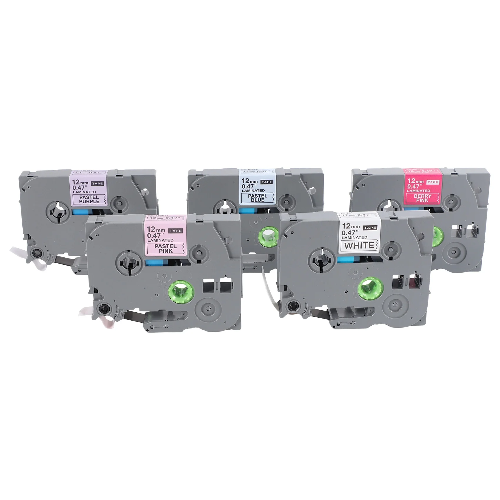

Compatible Label Tape Replacement for P-Touch 12Mm 1/2 Inch Laminated ( Pink/Pink/Purple/Blue/White) for Brother Label