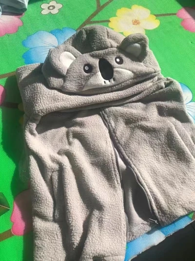 Grey koala ear plush coat YV8071