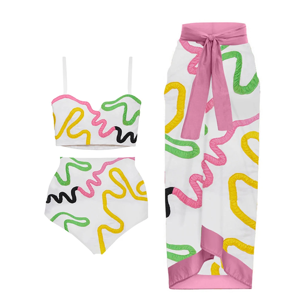 

Бикини на бретельках 2023, женский купальник из двух частей, Модный Купальник с высокой талией и цветными блоками, летний праздничный пляжный купальный костюм, одежда для серфинга