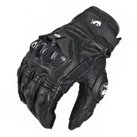 Gants de moto en cuir véritable, gants de course, noir, blanc, rouge, vélo de route, équipe de course, été, hiver 6