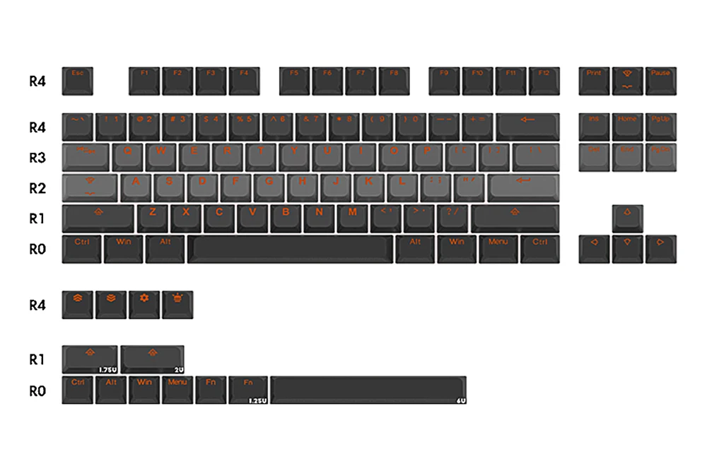 Taihao-doubleshot Keycaps para Faça Você Mesmo Gaming Teclado Mecânico Perfil Bobo Smoky Dawn Pbt Perfil Oem 1.75u Shift Apenas de 87 - Imagem 2
