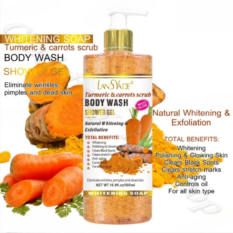 Fruit Scrub Shower Gel Foam Rich Refreshing Moisturizing Gentle Cleansing Improve Dull and Long-lasting Fruit Fragrance 500ml