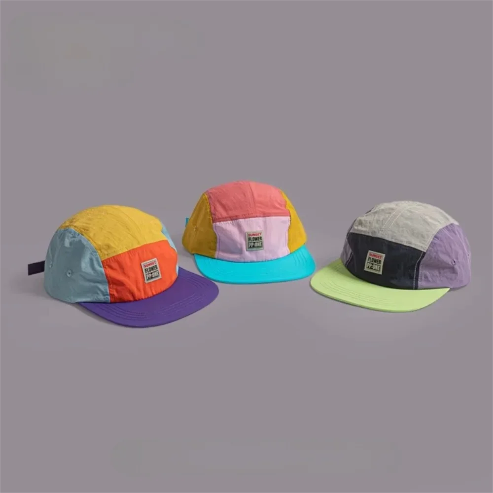 Retro-Hip-Hop-Hüte im japanischen Stil, 5-Panel-Baseballkappe mit dünnem, flachem Rand, schnell trocknend, atmungsaktiv, Sonnenschutz, Unisex