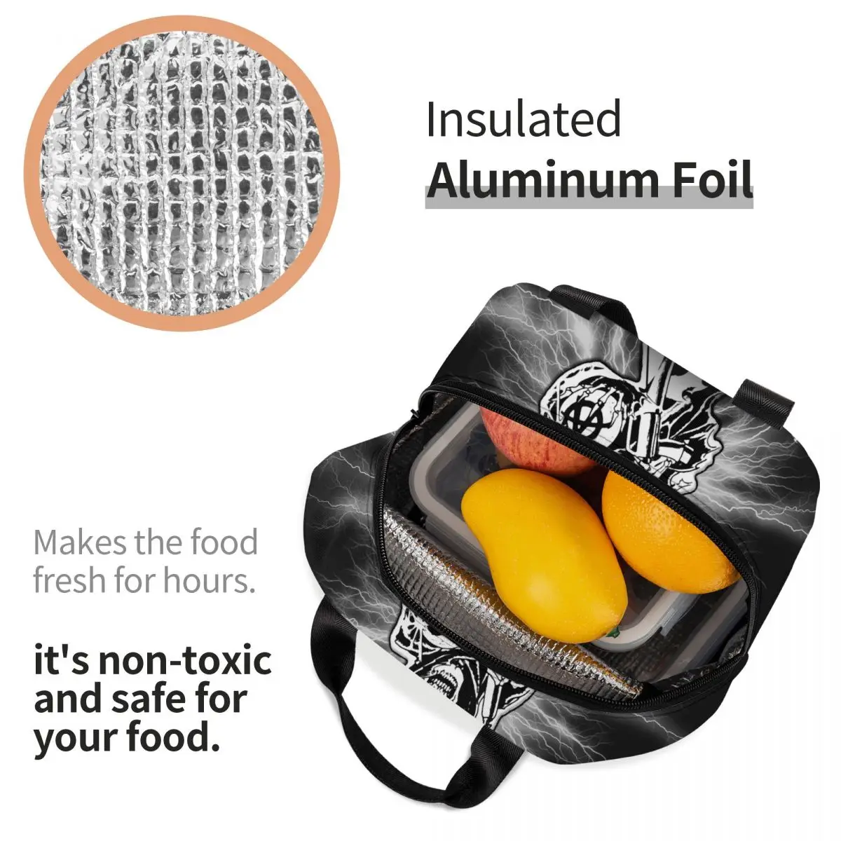 Horror Tv Movie Sons Of Anarchy Thermal Insulated Lunch Bag Women Resuable Lunch Container Work School Travel Storage Food Box