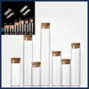 5X 5/8/10/12/14/15/30/40/50/60ML Clear Test Tube Glass Bottles With Cork Stopper Empty Spice Bottles Jars DIY Craft Wed Vials 6