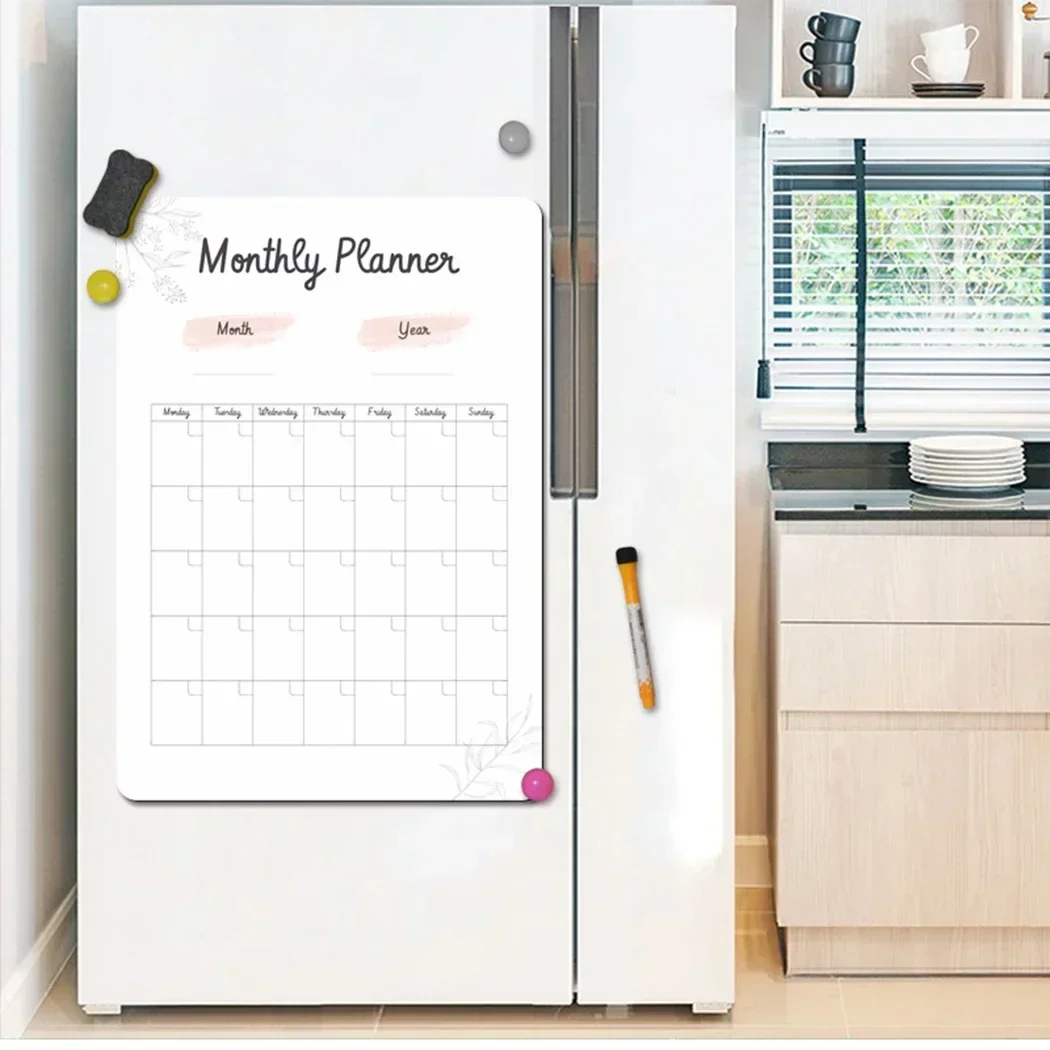 Refrigerator Magnet Board Sticker Rewritable Notes Notice Planner Planner Shopping Weekly Dry Wipe Fridge Large