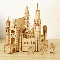 3D Puzzles Lost Castle Wooden Assembly Model Kit Handmade Toys model building kits wood DIY Assembly Jigsaw Toy for Kids Adults 2
