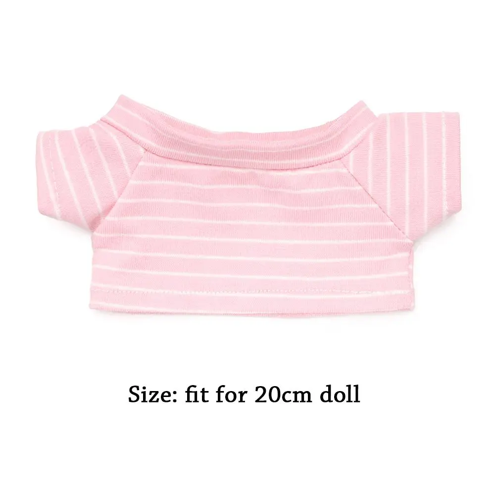 20CM Doll Clothes Stripes Short Sleeve T-shirt Small Pants Doll Outfit Playing House Changing Dressing Game DIY Doll Accessories images - 6