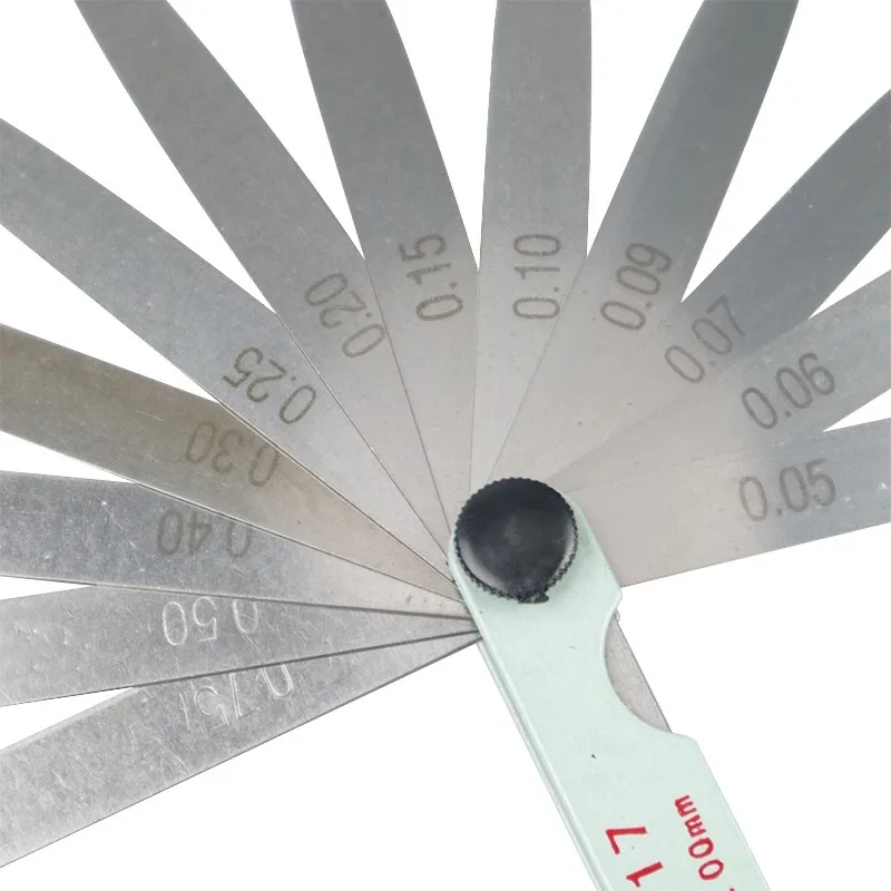 Feeler Gauge 17 Blades Thickness Gauges Measurment Tool Gap Wedge 0.02-1mm For Engine Valve Adjustment Percision Measuring Tools feeler gauge