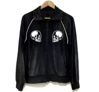 2024 Number Nine Skeleton Velvet Embroidered Zipper Jacket Loose cardigan Jacket WY1107 1
