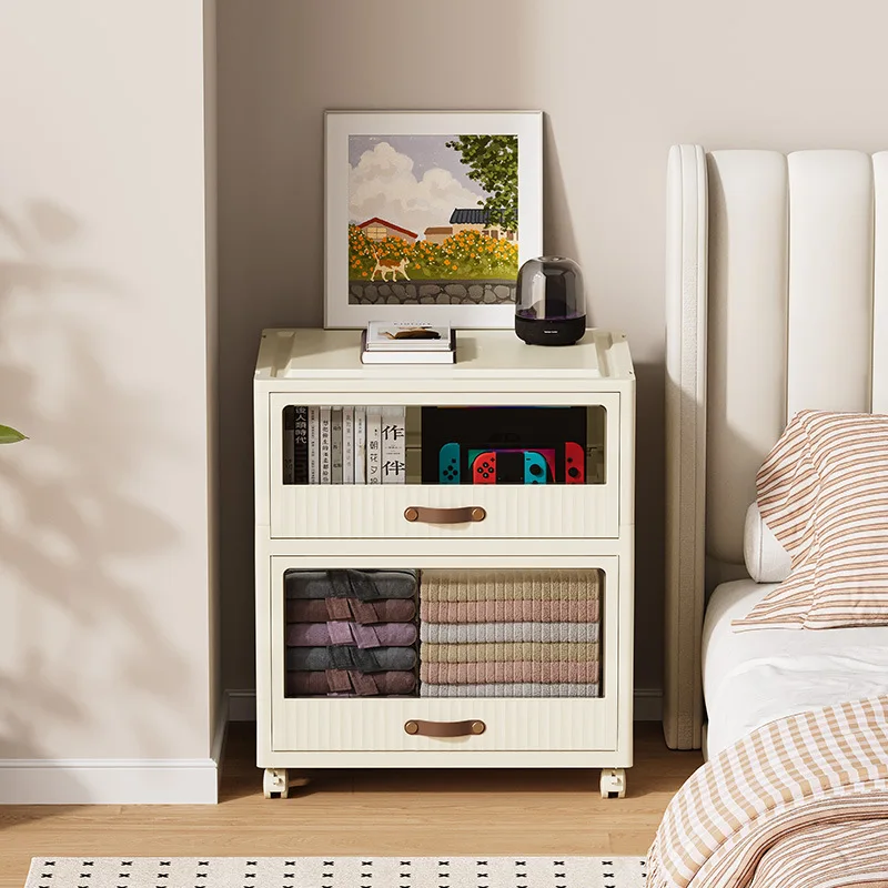 

Foldable Drawer Storage Cabinet Household Living Room Clothes Toys Storage Container Drawer Sundries Snack Stackable Storage Box