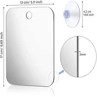 1PCS Acrylic Mirror With Wall Suction Shower Mirror For Man Shaving Women Makeup Portable Travel Bathroom Accessories 2