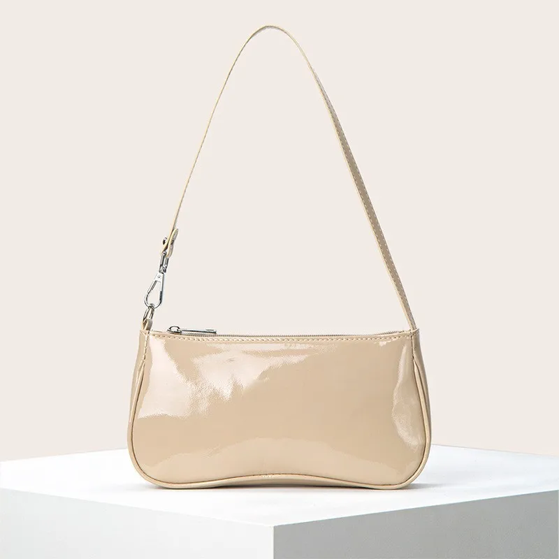 Retro Solid Color PU Leather Shoulder Bag Fashionable Women's Casual Designer Hobo Underarm Bag Handbag