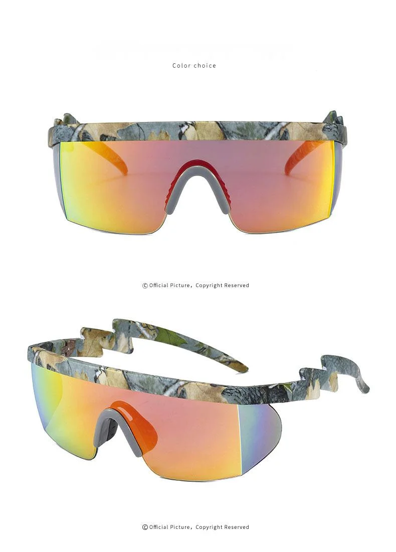 Nouvelles lunettes de soleil, lunettes de soleil une pièce européennes et américaines, lunettes de cyclisme pour Sports de plein air Lightning Leg, lunettes de soleil irrégulières_voghion.com
