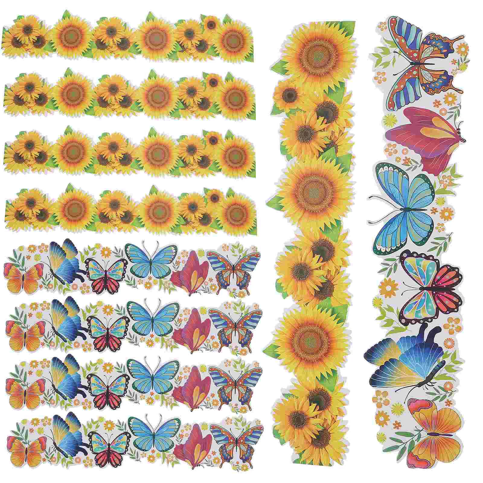 

20 Sheets Flower Ornaments Bulletin Board Border Paper Makeup Stickersative Trim Festival Craft Supply