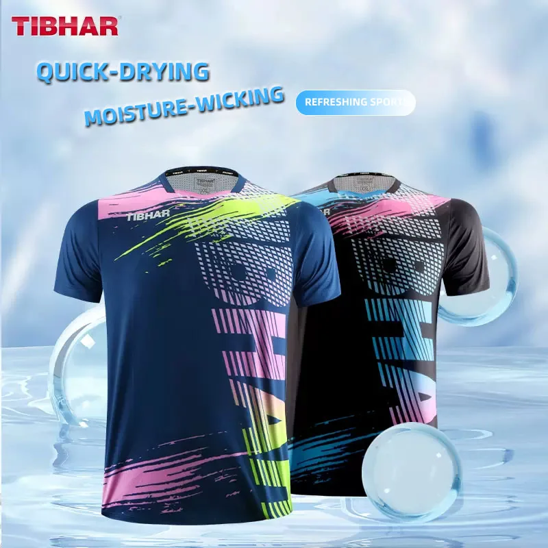 Tibhar Ping Pong T-shirt Short Sleeve Shirts Clothes Sportswear Top Table Tennis For Men Women